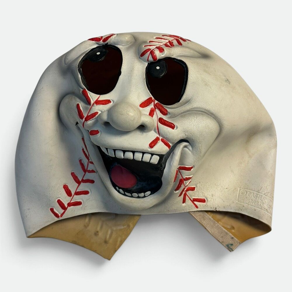 VTG  Easter Unlimited Mr. Baseball Latex Halloween Mask Costume Fun World Adult